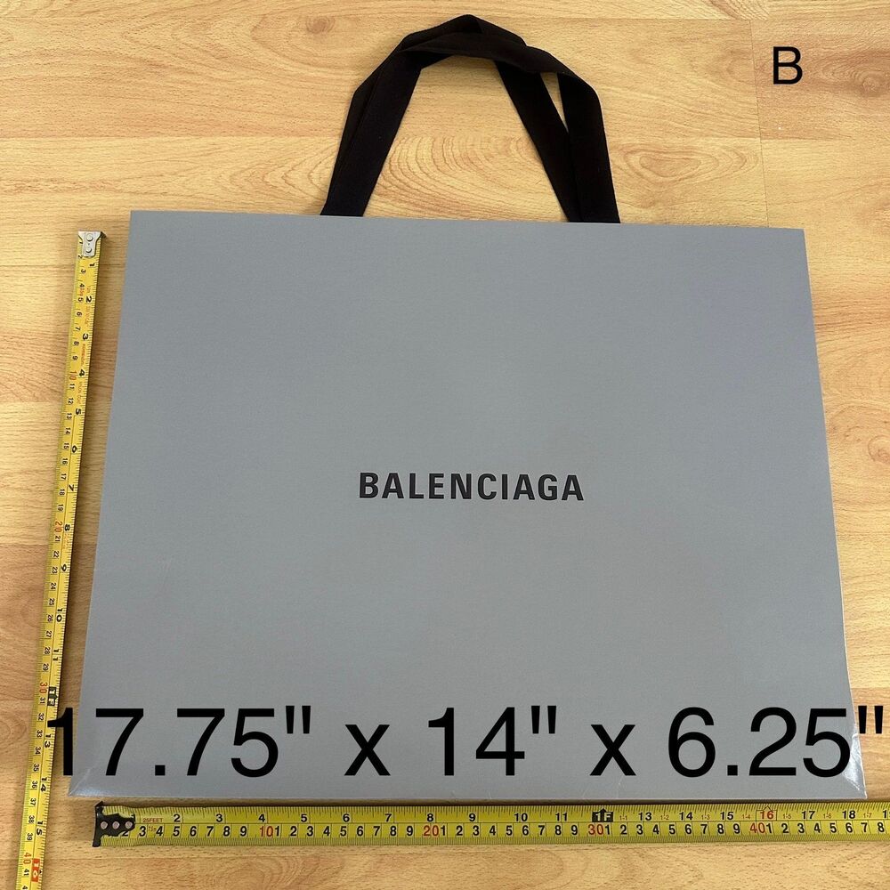 Balenciaga Paper Shopping Bag - grey large, 17.75" x 14" x 6.25" [B]